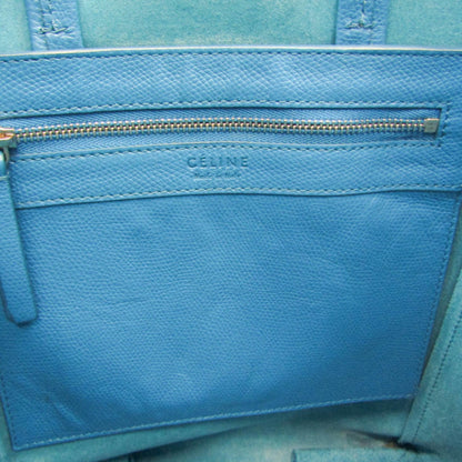 Celine Vertical Cabas All Over Logo Print Leather, Blue, Leather, Tote Bag