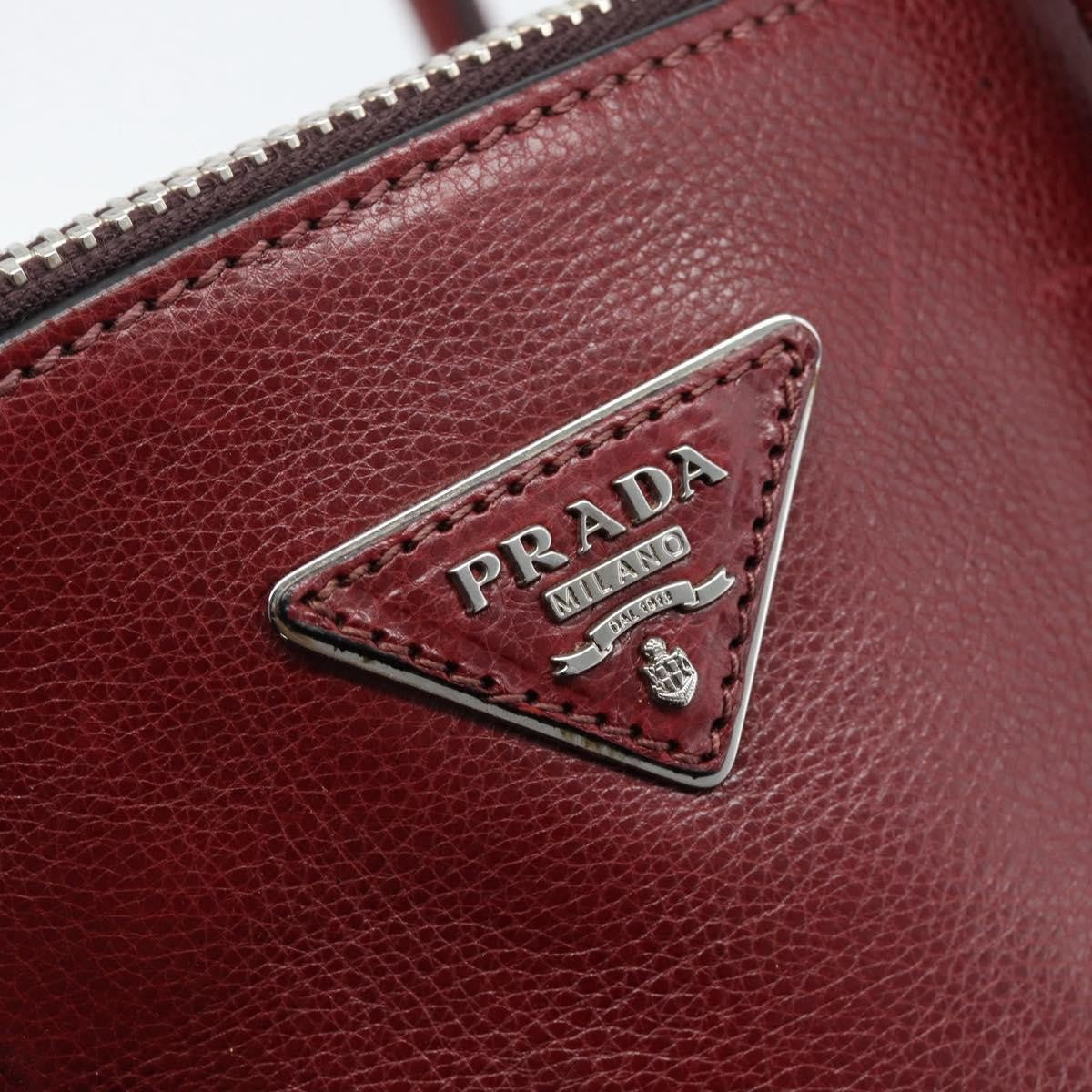 Prada Double Zip Lux Saffiano Leather, Red, Leather, Tote Bag