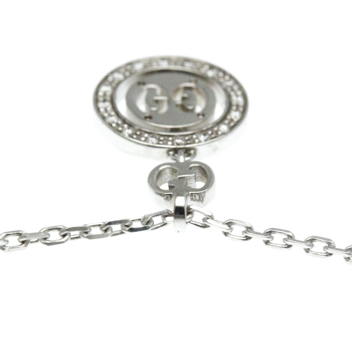 Gucci Icon Twirl 18K White Gold with Diamonds, Silver, White Gold, Necklace