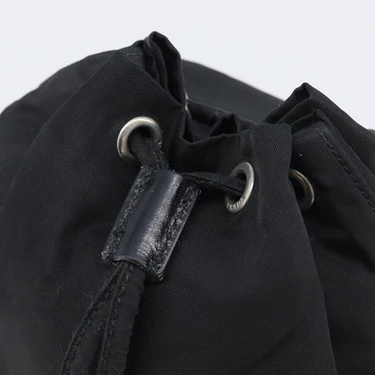 Prada Vela Drawstring Bucket Wristlet Tessuto, Black, Nylon, Clutch