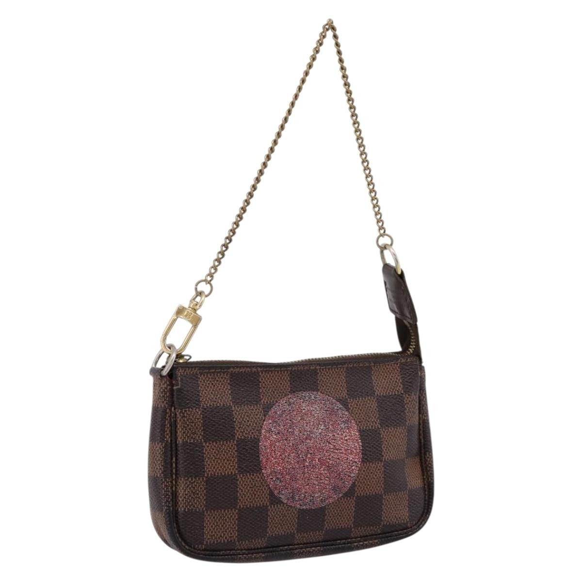 Louis Vuitton Mini pochette accessoires Damier Canvas, Brown, Canvas, Clutch