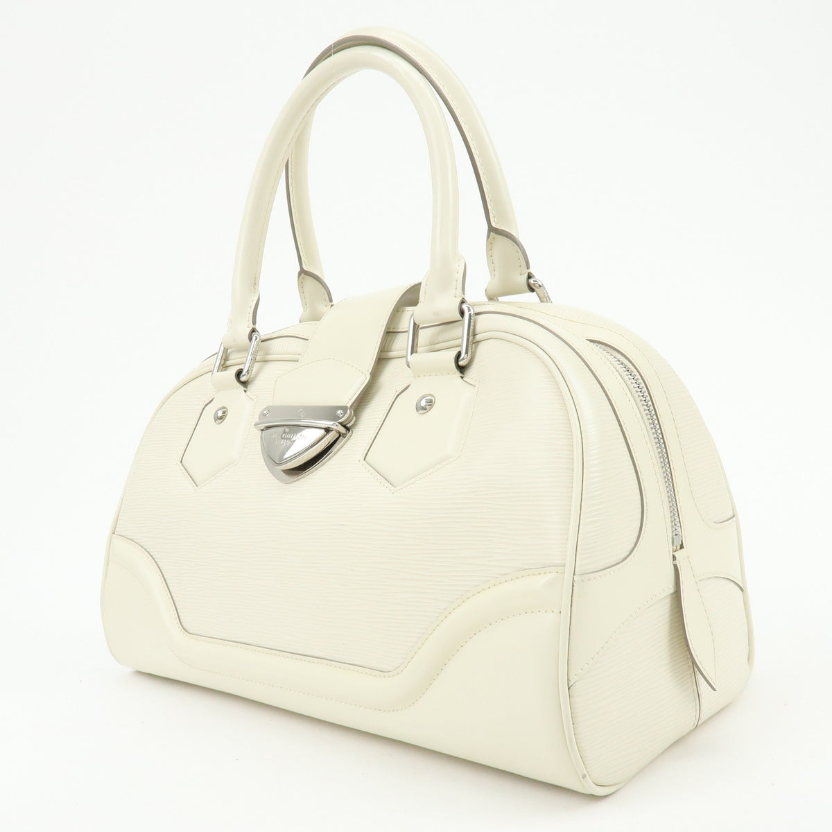 Louis Vuitton Montaigne Bowling Epi Leather, White, Leather, Handbag