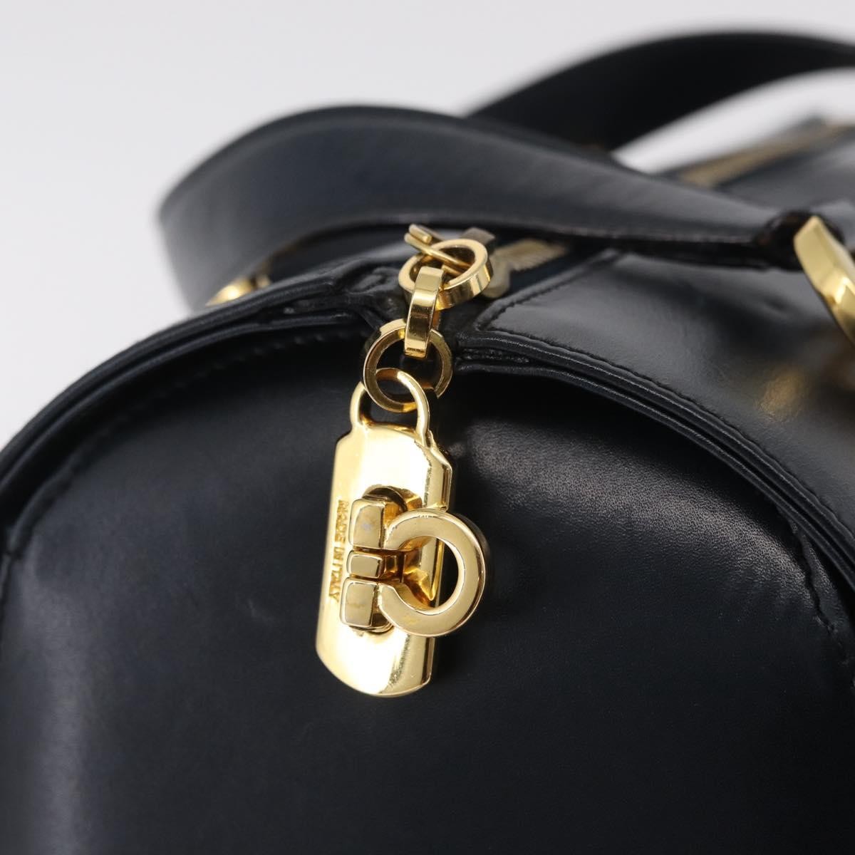 Salvatore Ferragamo Gancini Leather, Navy, Leather, Handbag
