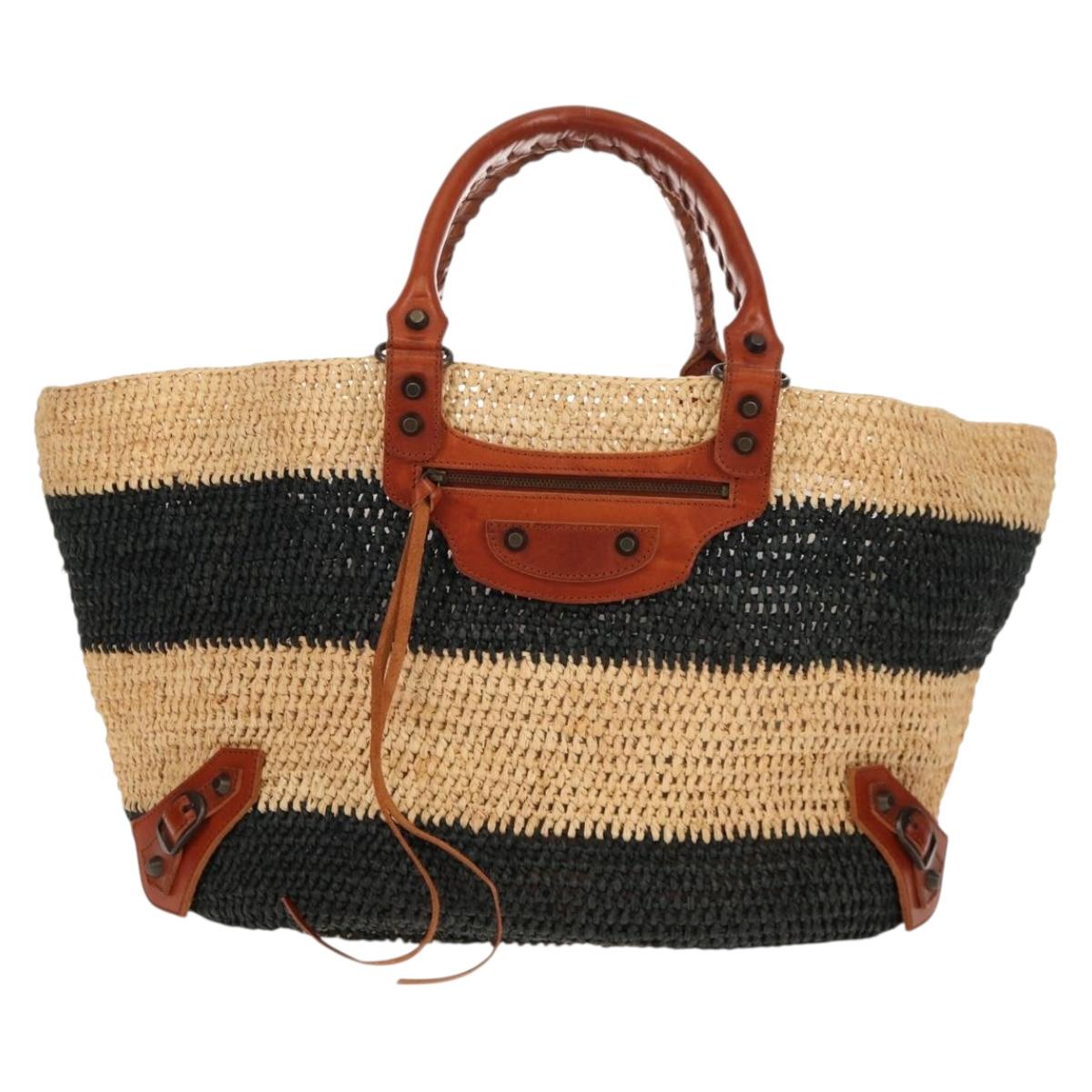 Balenciaga Vintage handbag Leather, "BEIGE,BLACK", LEATHER,WOOD, Handbag