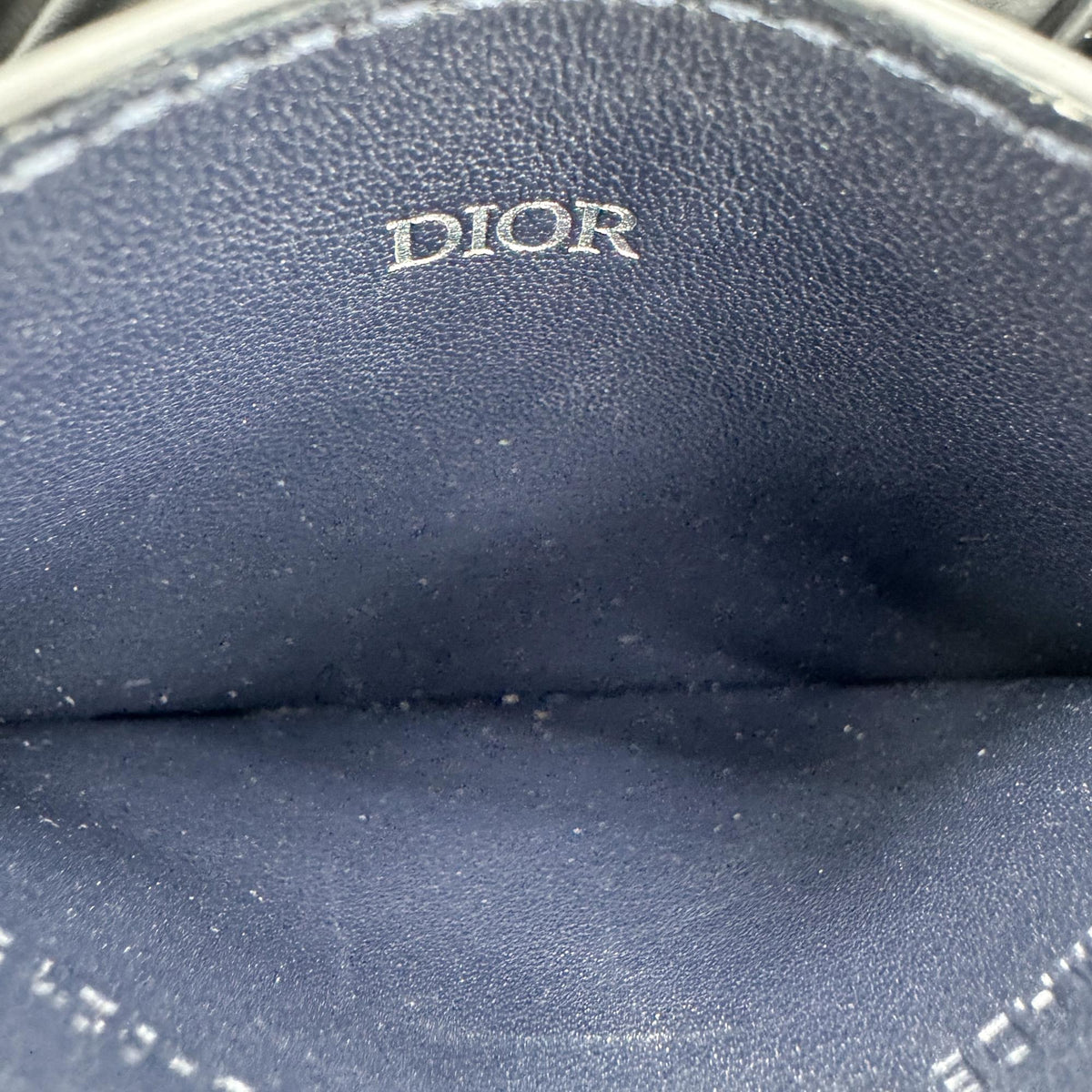 Christian Dior Card Holder Oblique Canvas and Leather, Navy, Canvas, Card Holder