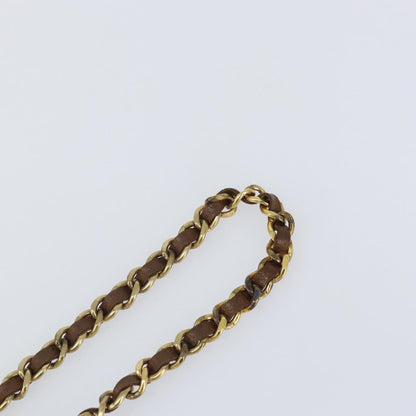 Chanel Vintage Logo Chain Belt Metal and Leather, Brown, Metal, Belt