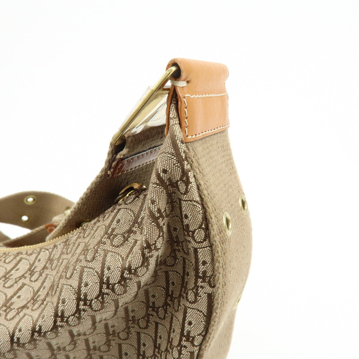 Christian Dior Street Chic Hobo Canvas, Beige, Canvas, Shoulder Bag