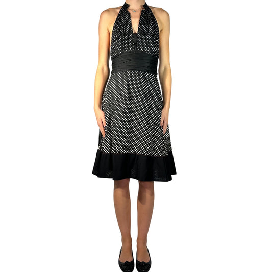 PAULE KA Polka Dot Halter Dress