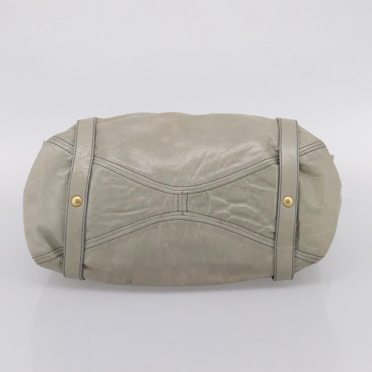Miu Miu Bow Satchel Cervo Leather, Gray, Leather, Handbag