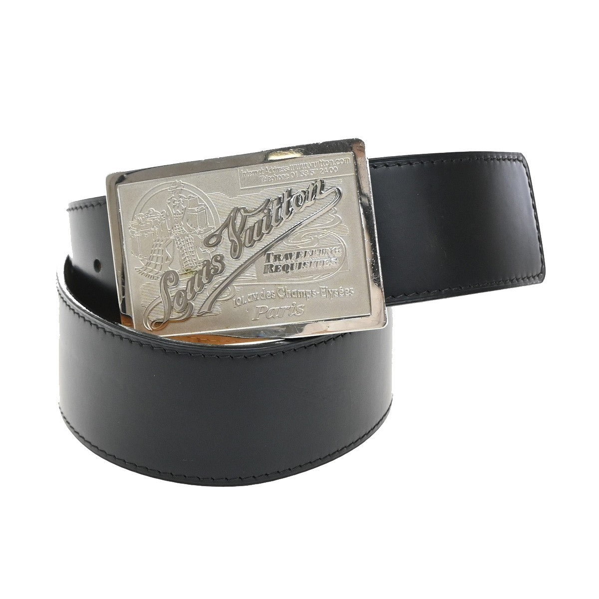 Louis Vuitton Travelling Requisites Belt Leather, Black, Leather, Belt