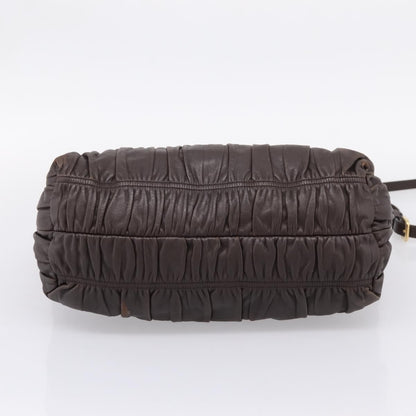 Prada Gaufre Nappa Leather, Brown, Leather, Tote Bag