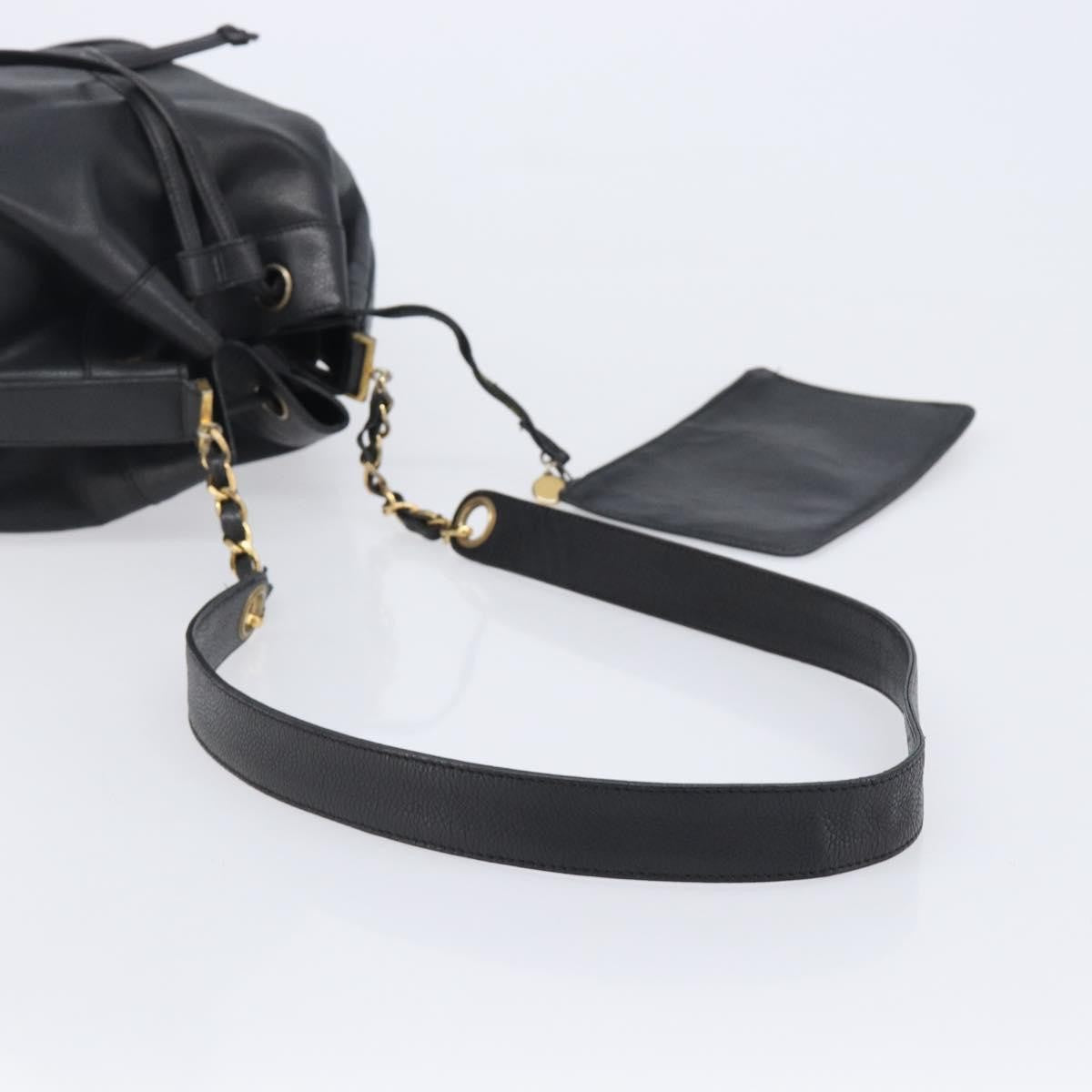 Chanel Vintage CC Drawstring Bucket Caviar, Black, Leather, Handbag