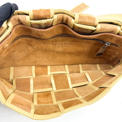 Bottega Veneta Cassette Maxi Intrecciato Leather, Yellow, Leather, Crossbody Bag