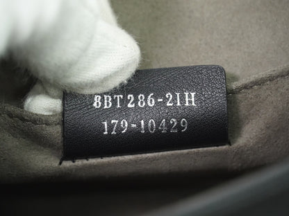 Fendi Kan I F Leather, Black, Leather, Shoulder Bag