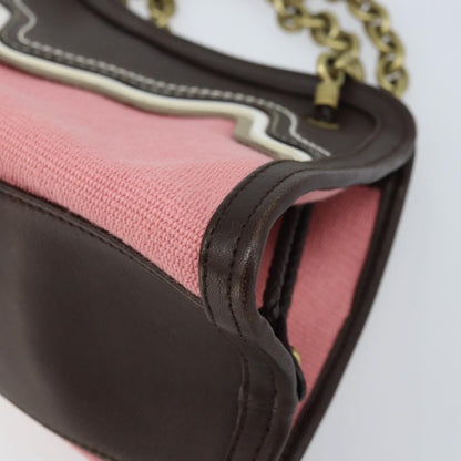 Bottega Veneta Chain Handle Canvas, Pink, Leather, Handbag