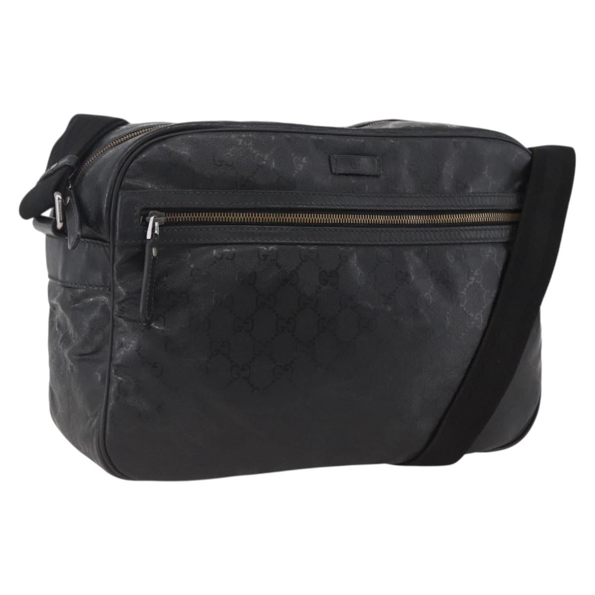 Gucci Zip Messenger GG Imprime, Black, Canvas, Handbag