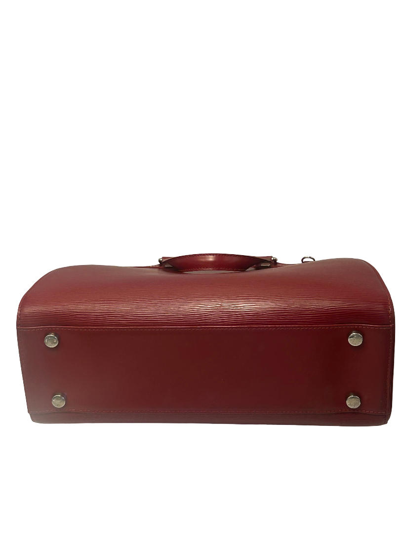 Louis Vuitton Brea Crocodile, Burgundy, Leather, Handbag