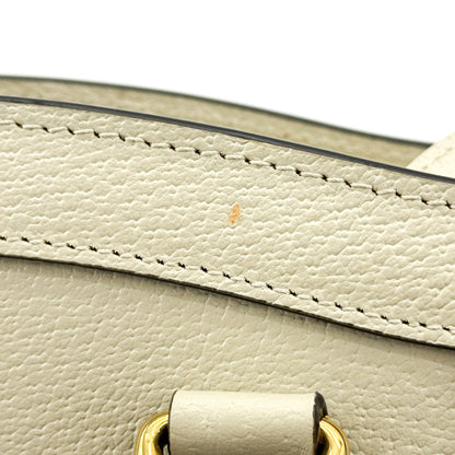 Gucci Diana NM Bamboo Handle Leather, White, Leather, Tote Bag