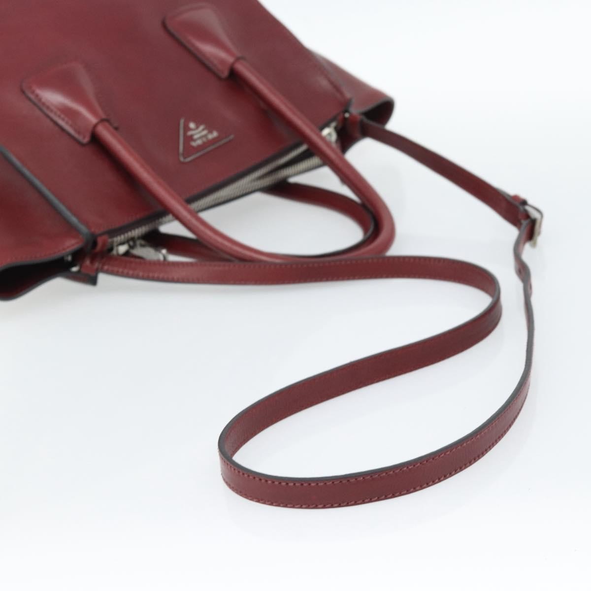 Prada Double Zip Lux Saffiano Leather, Red, Leather, Tote Bag