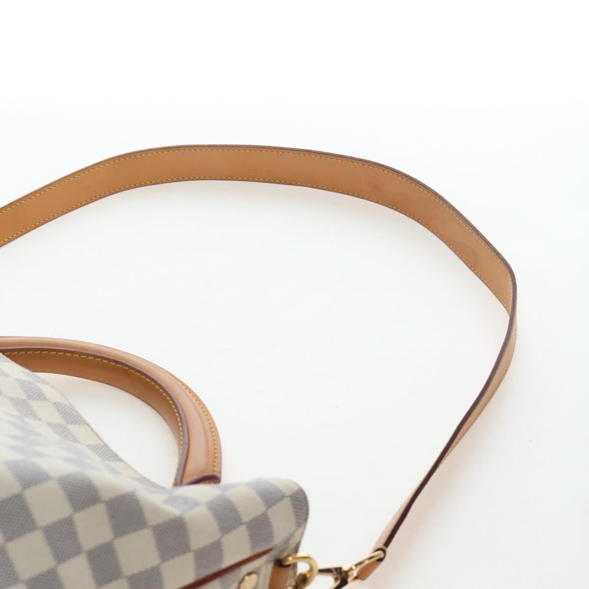Louis Vuitton Soffi Damier Ebene, White, Canvas, Handbag