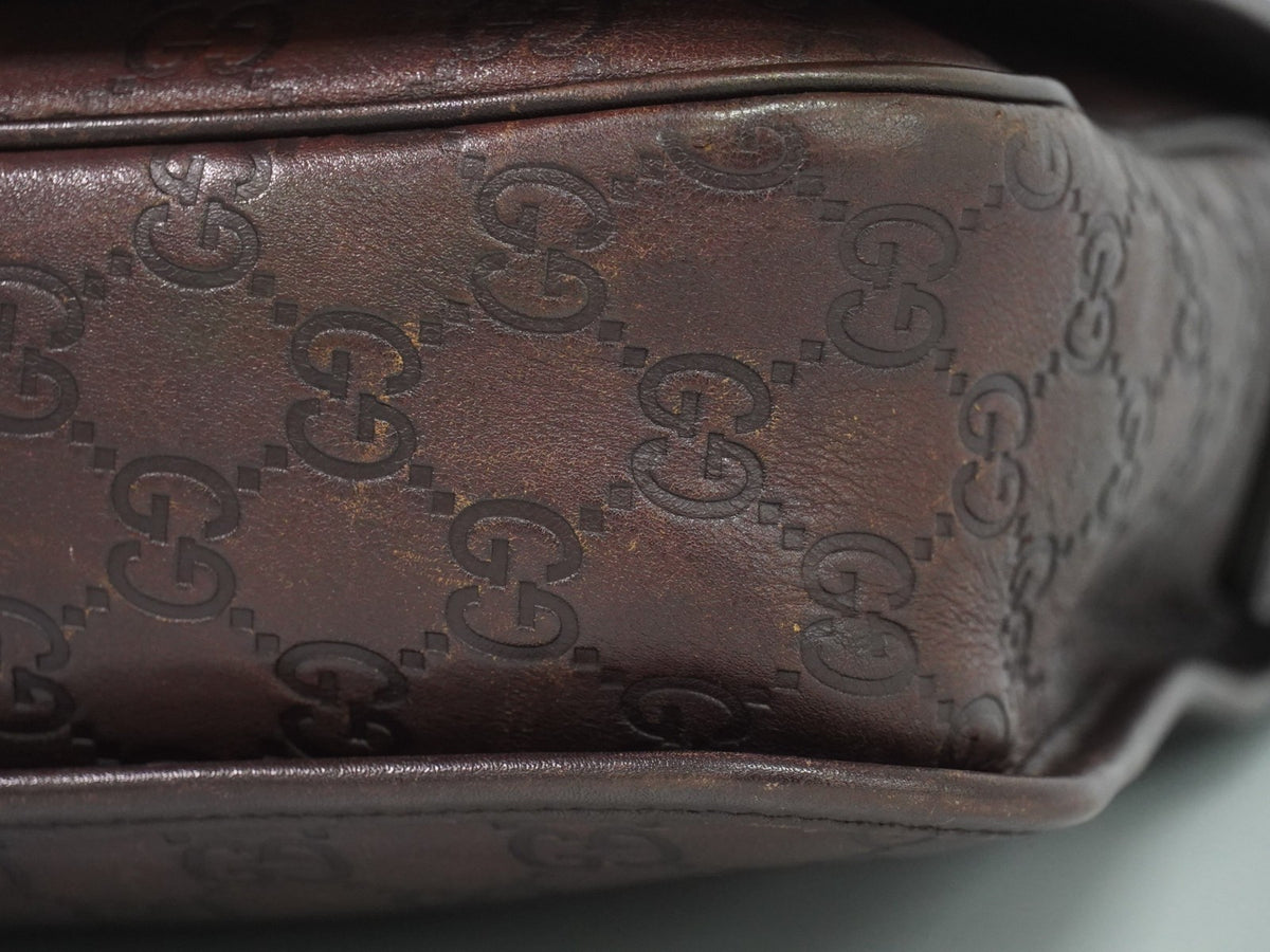 Gucci Flap Messenger Bag (Outlet) Guccissima Leather, Brown, Leather, Shoulder Bag