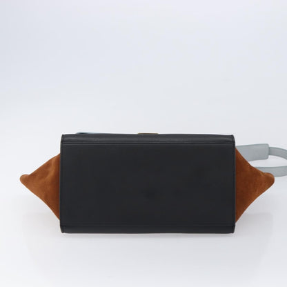 Celine Trapeze Leather, Blue, Leather, Handbag