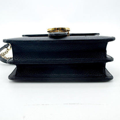 Gucci Interlocking Leather, Black, Leather, Shoulder Bag