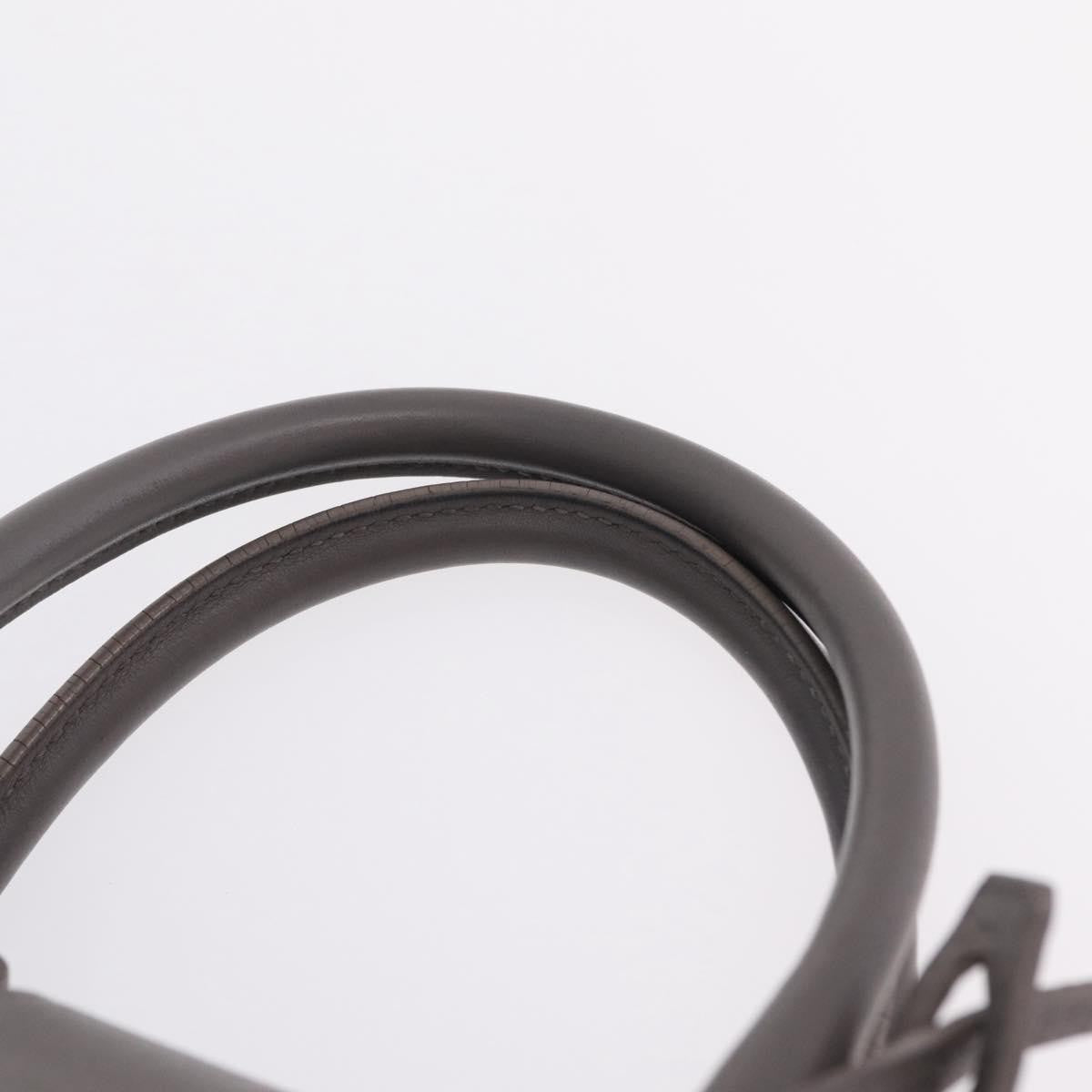 Saint Laurent Monogram Cabas Leather, Gray, Leather, Tote Bag