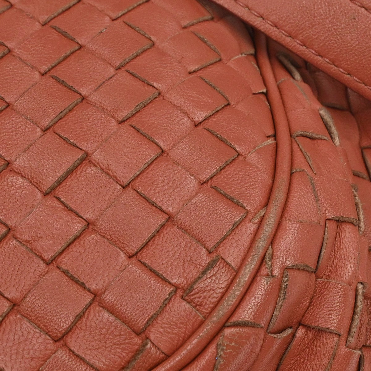 Bottega Veneta Intrecciato Shoulder Leather, Red, Leather, Shoulder Bag