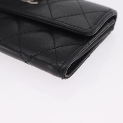 Chanel CC Flap Card Case Quilted Lambskin, Black, Leather, Card Holder