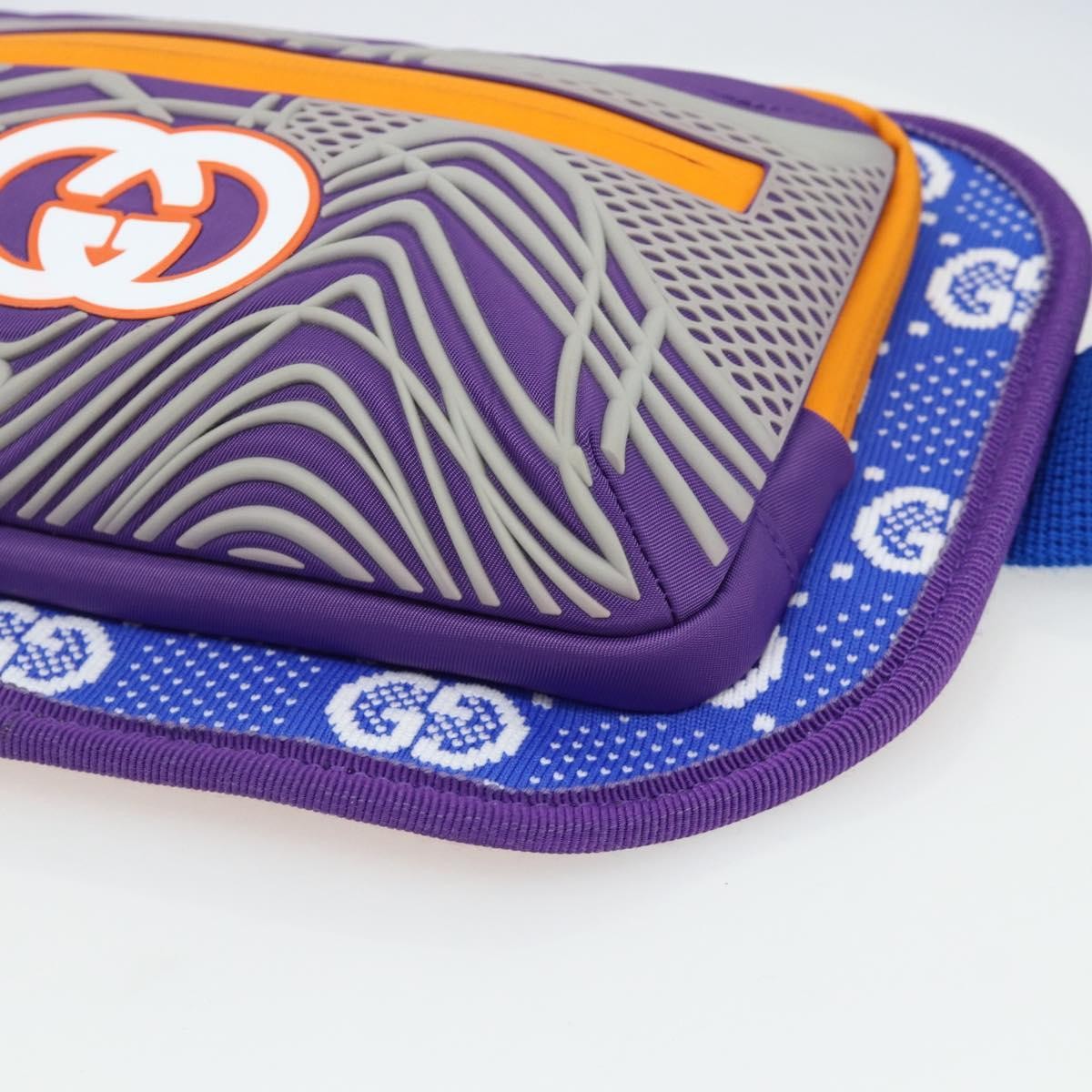 Gucci Panelled Front Pocket Belt GG Jacquard Nylon and Rubber, Purple, Nylon, Handbag