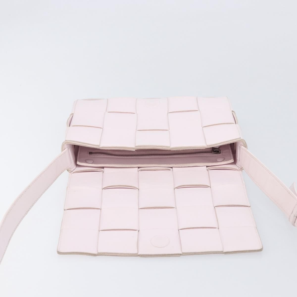 Bottega Veneta Cassette Maxi Intrecciato Leather, Pink, Leather, Crossbody Bag