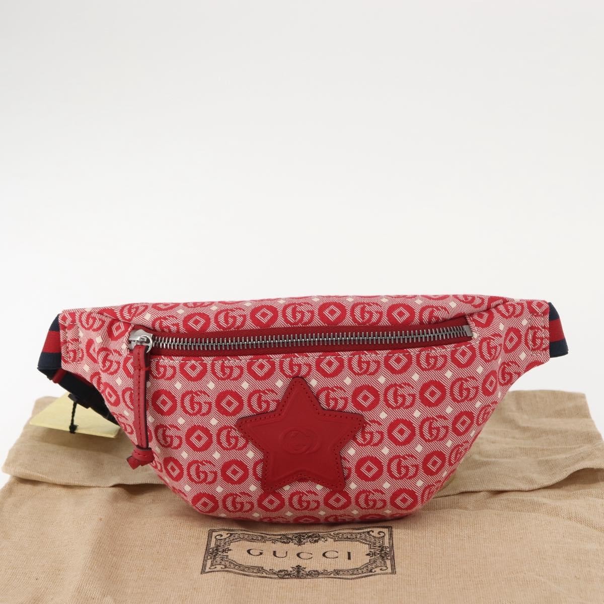 Gucci Children's Belt GG Coated Canvas, Red, Canvas, Handbag