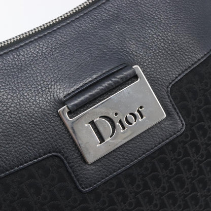 Christian Dior Vintage Street Chic Messenger Diorissimo Canvas and Leather, Black, Canvas, Handbag