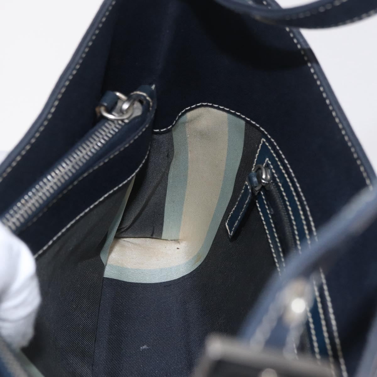 Fendi Baguette Canvas, Navy, Canvas, Handbag