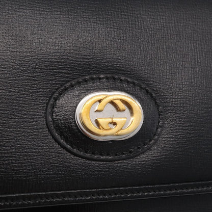 Gucci Marina Chain Flap Leather, Black, Leather, Shoulder Bag