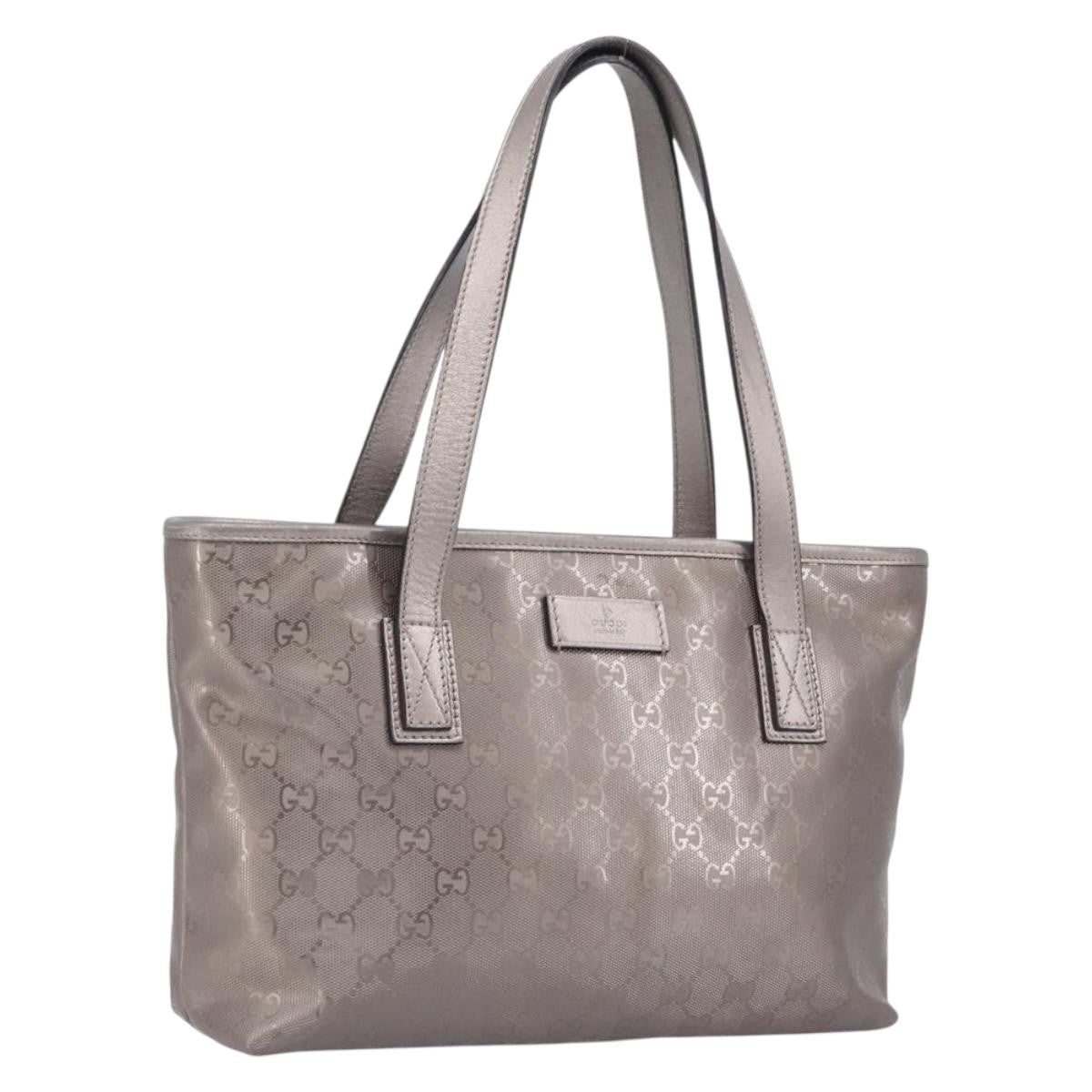 Gucci Tote GG Imprime, Silver, Canvas, Tote Bag