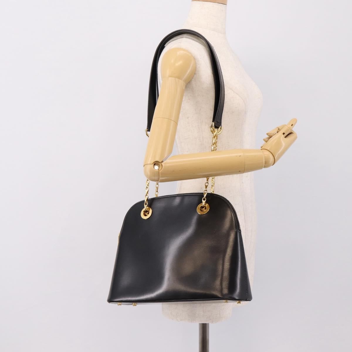 Celine Shoulder Leather, Black, Leather, Shoulder Bag