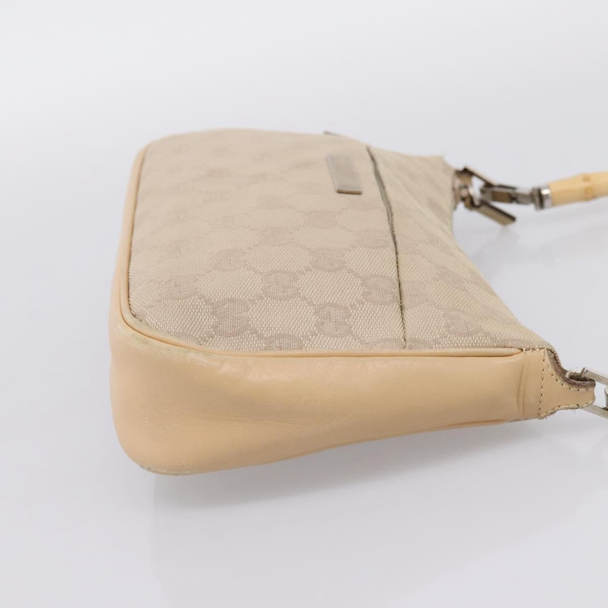 Gucci Bamboo Top Handle GG Canvas, Beige, Canvas, Handbag