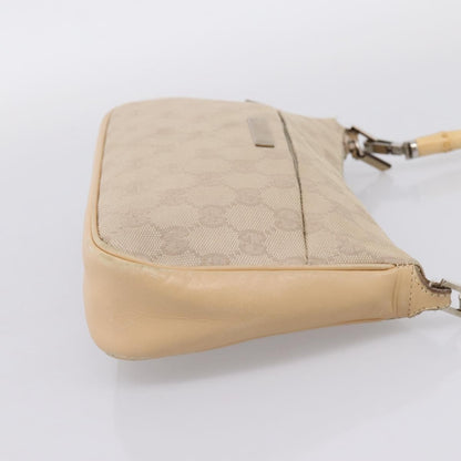 Gucci Bamboo Top Handle GG Canvas, Beige, Canvas, Handbag