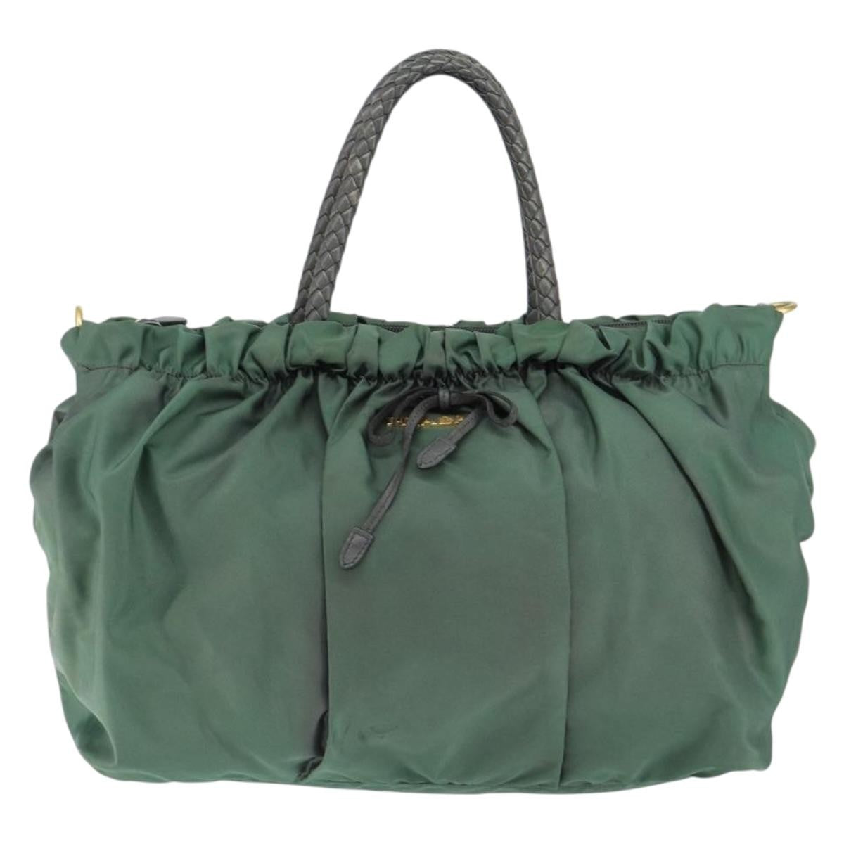 Prada Convertible Bow Tessuto, Green, Nylon, Tote Bag