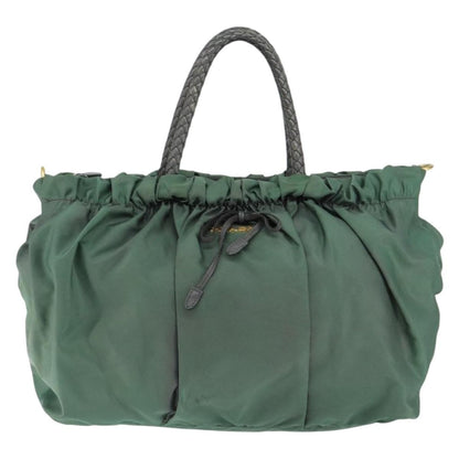 Prada Convertible Bow Tessuto, Green, Nylon, Tote Bag