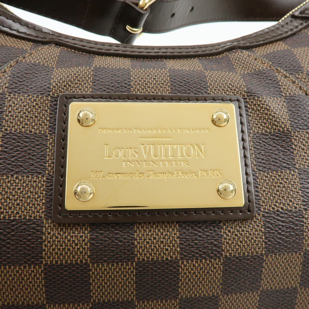 Louis Vuitton Thames Damier, Brown, Canvas, Handbag