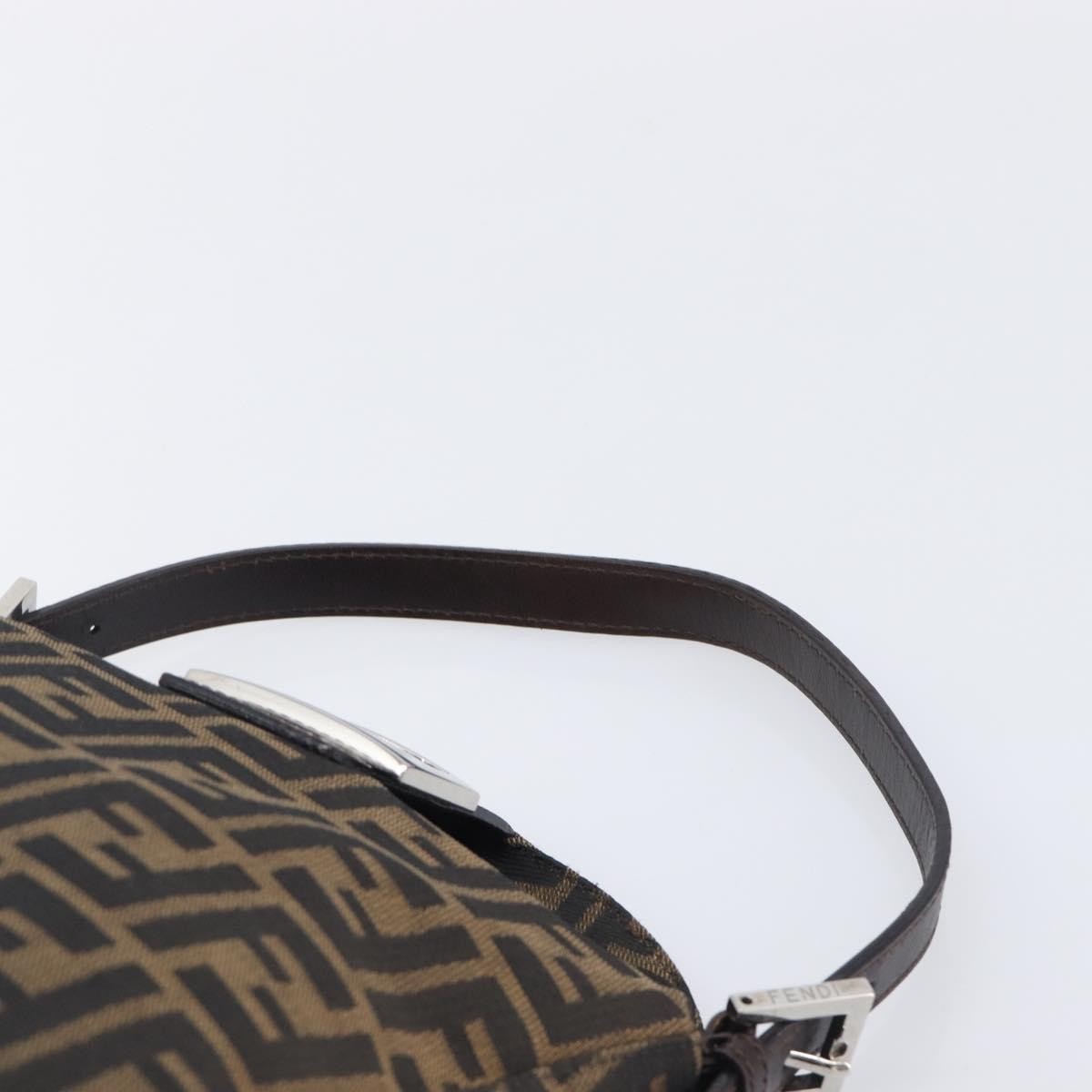 Fendi Round Flap Baguette Zucca Canvas, Black, Canvas, Shoulder Bag