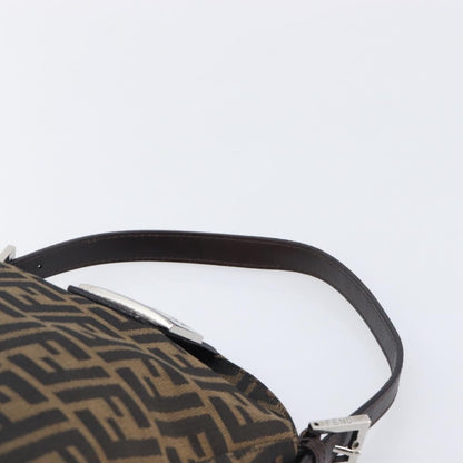 Fendi Round Flap Baguette Zucca Canvas, Black, Canvas, Shoulder Bag