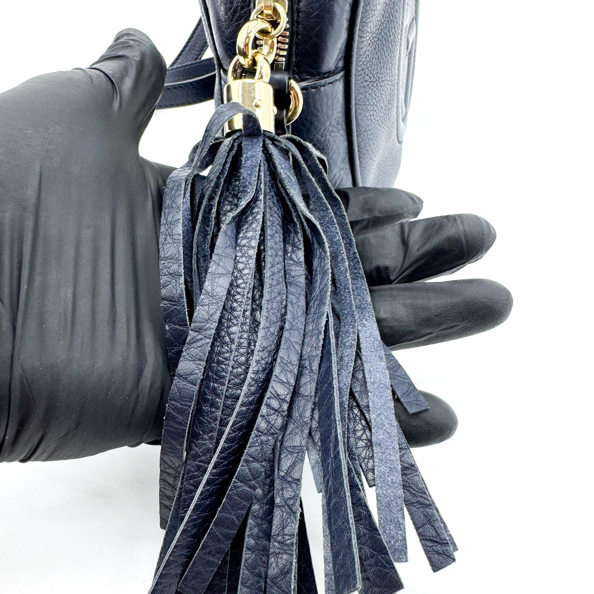 Gucci Soho Disco Leather, Navy, Leather, Crossbody Bag