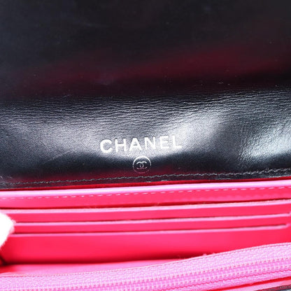 Chanel Cambon Flap Card Case Quilted Lambskin, Black, Leather, Card Holder
