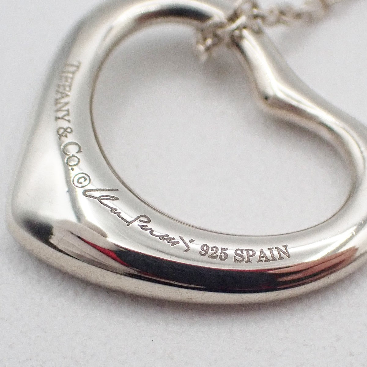 Tiffany & Co. Elsa Peretti Open Heart Pendant Sterling Silver, Silver, Silver, Necklace