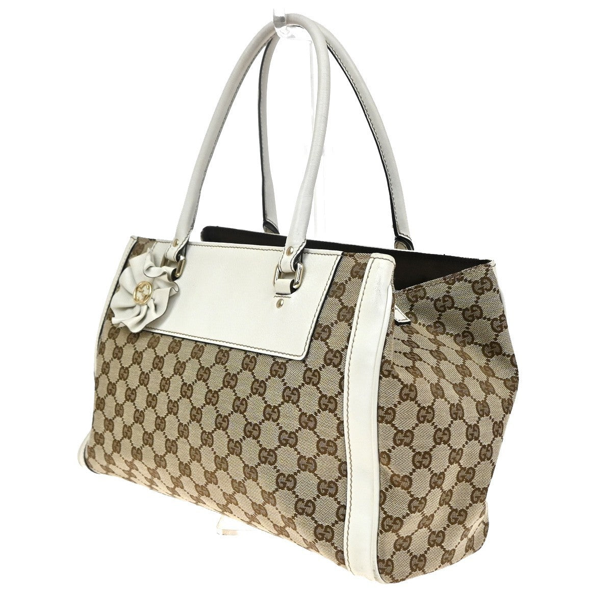 Gucci Trophy GG Canvas with Leather, Brown, Canvas, Tote Bag