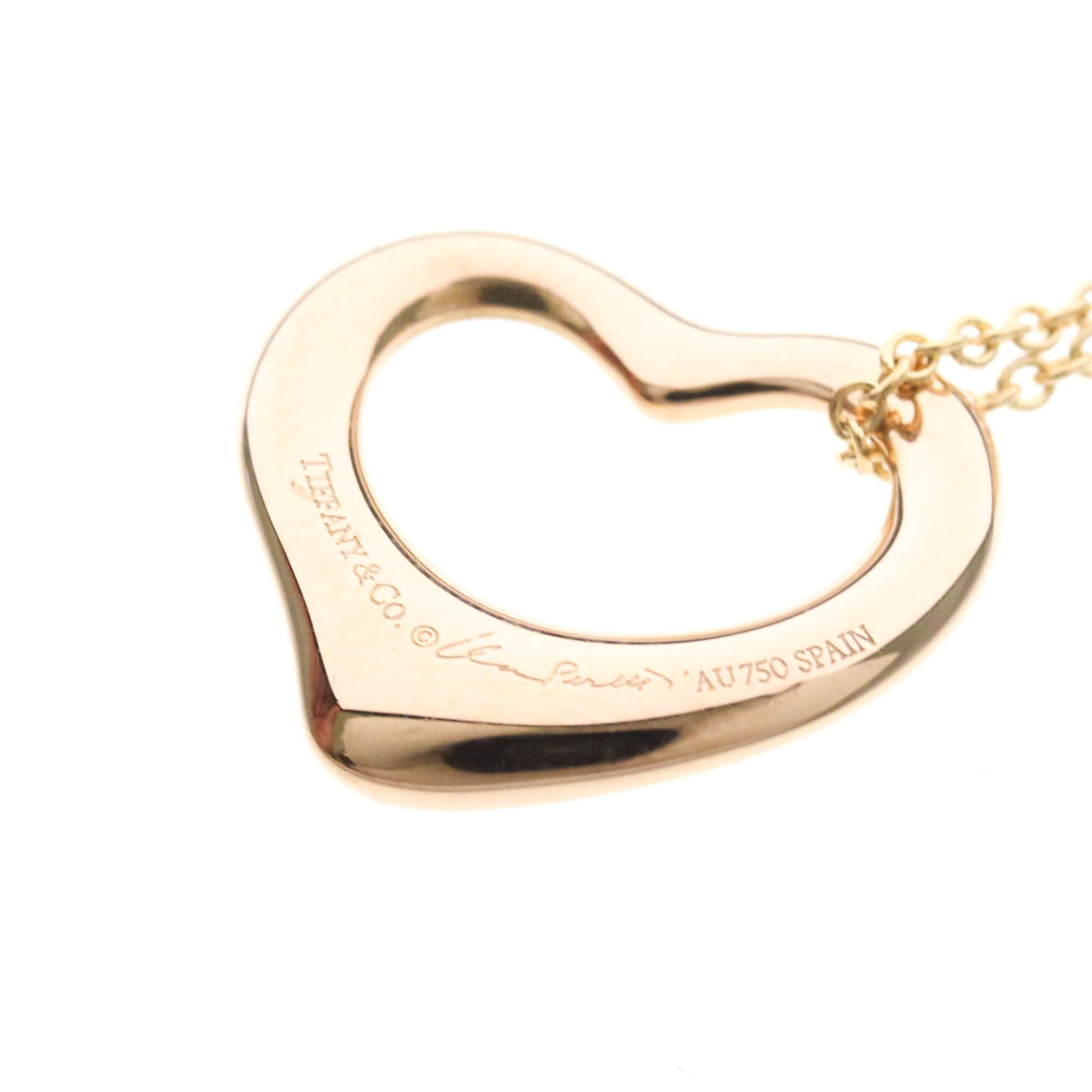 Tiffany & Co. Elsa Peretti Open Heart Pendant 18K Rose Gold, Pink, Pink Gold, Necklace
